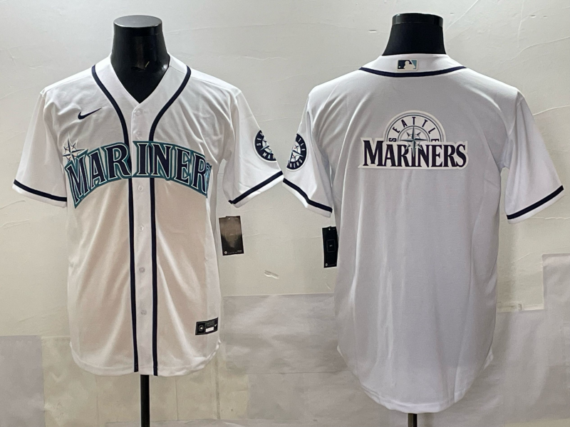 Men Seattle Mariners blank white MLB 2025 Nike jersey 007